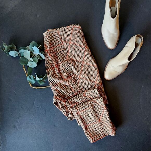 Free People Plaid Skinny Pants - Picture 1 of 11